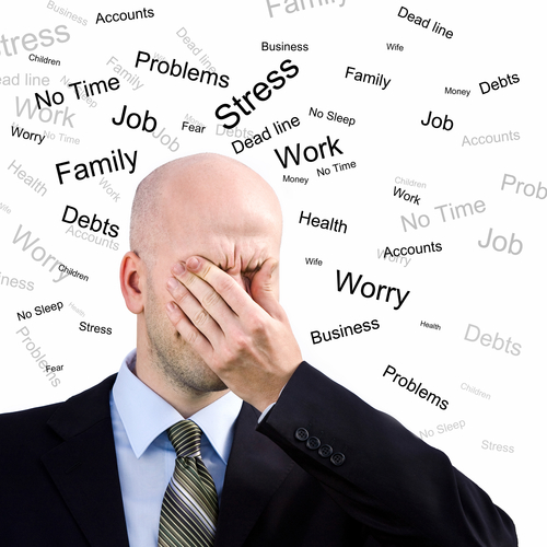 Stress Man. Businessman  suffers from a headache